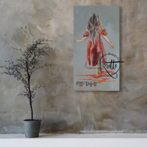 Girl in red see through dress