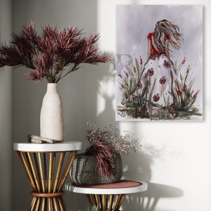 Girl with pomegranate dress