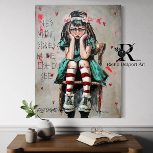 She's painting stories