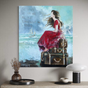 She sat with the sea